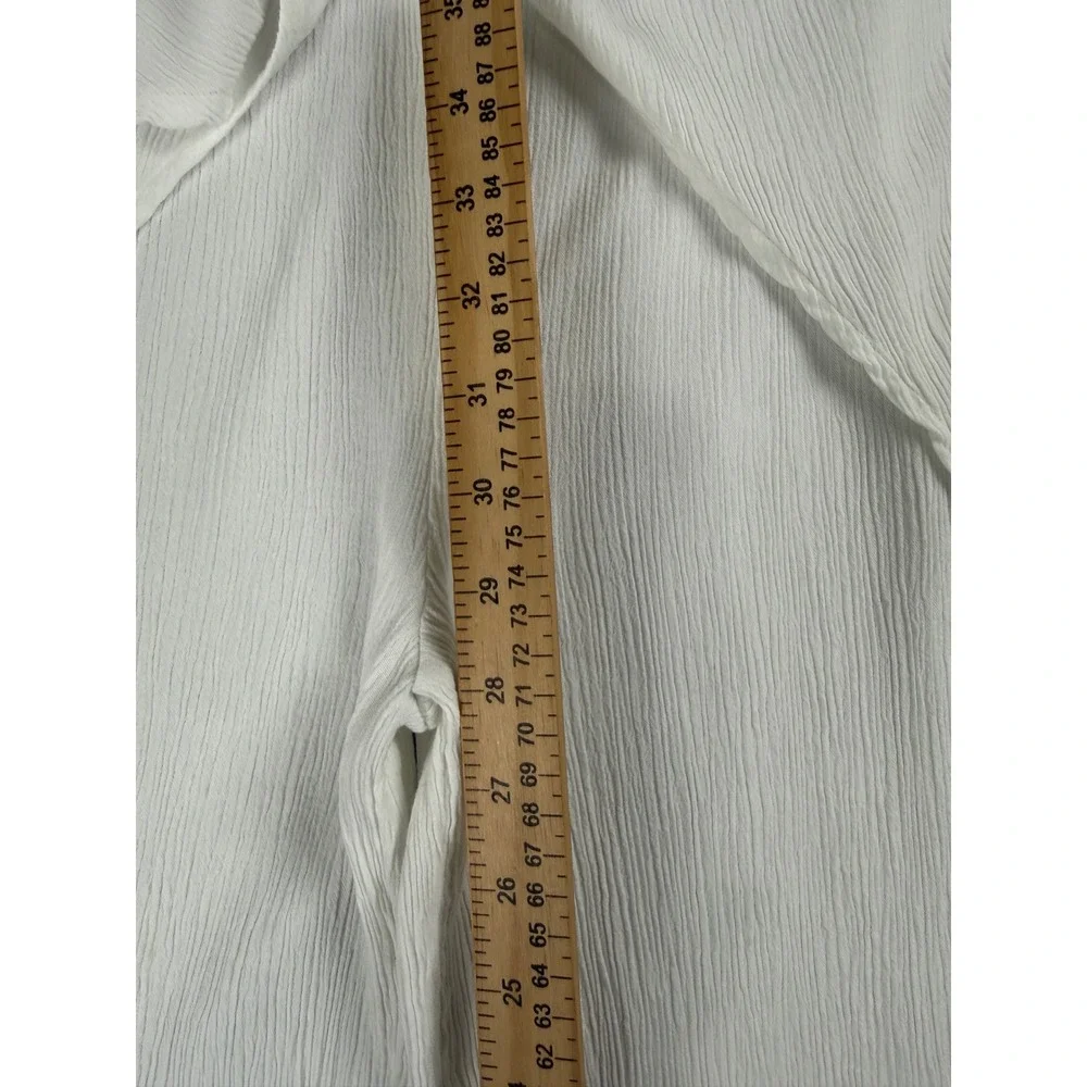 Kona Sol Womens XL White Gauze Wrap Front‎ Tie Swim Cover Up Slit Pants